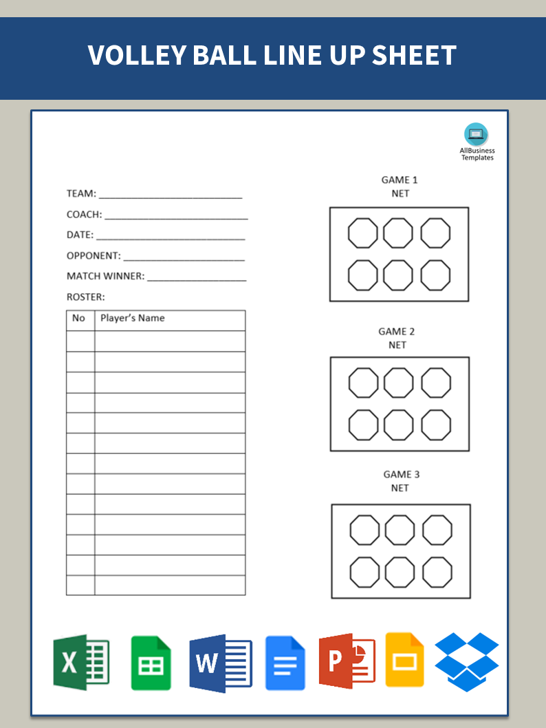 Volleyball Lineup sheet main image