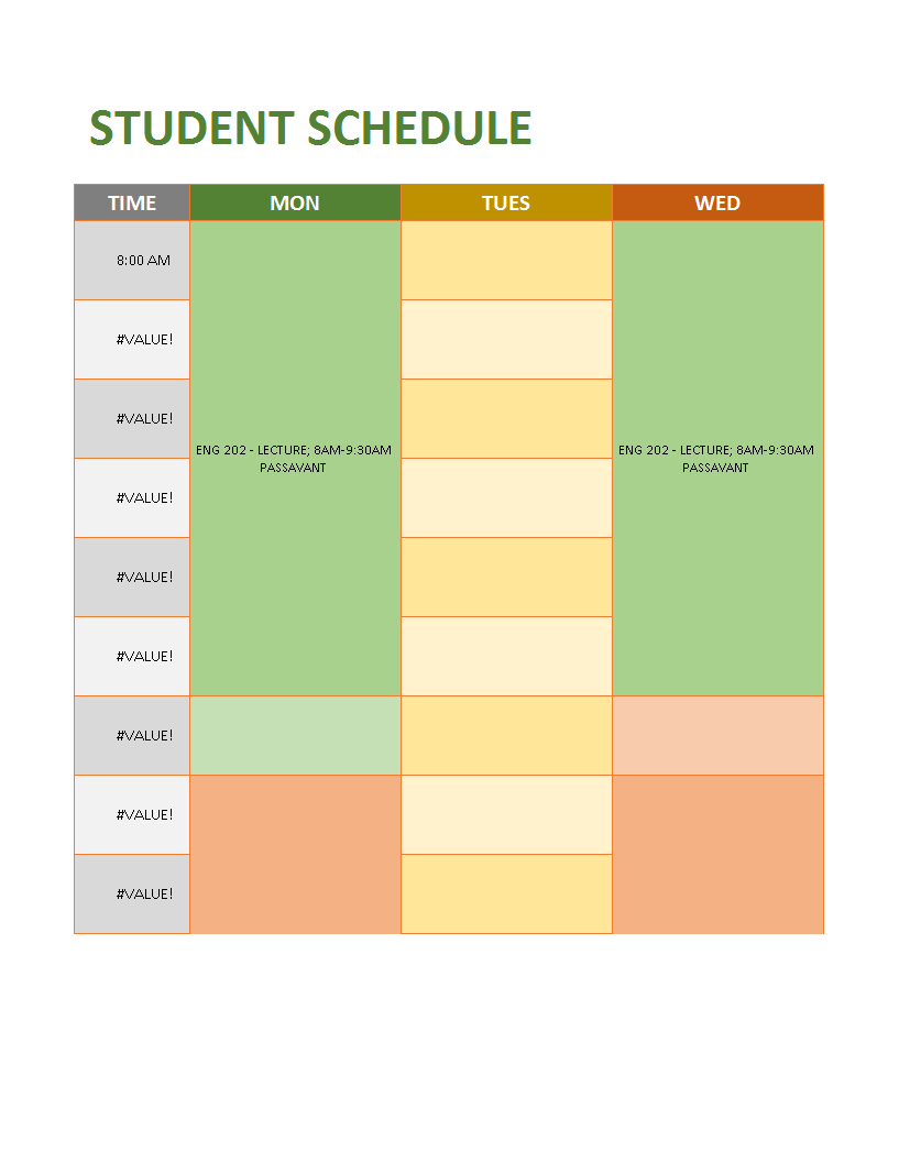 Student Hourly Calendar main image