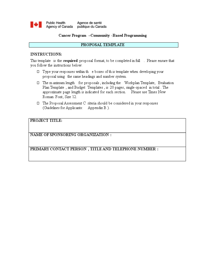 project business proposal health-related services template