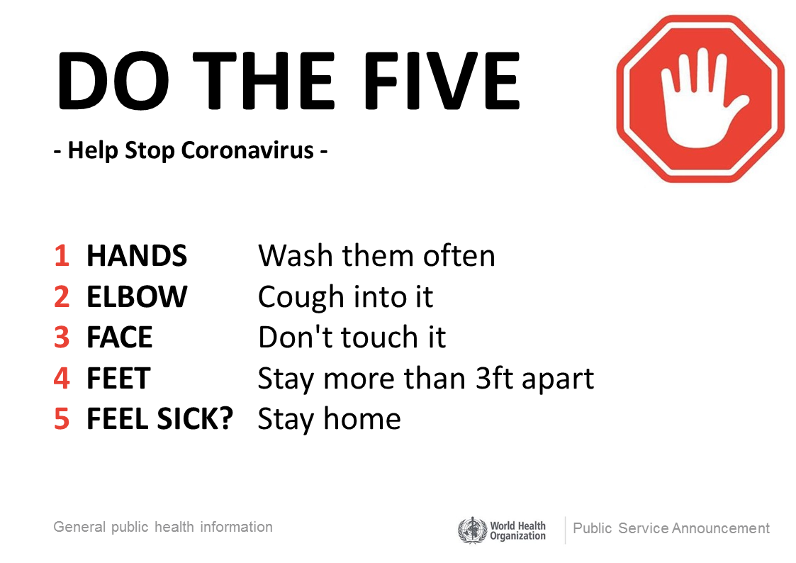 coronavirus do the five usa sign Hauptschablonenbild