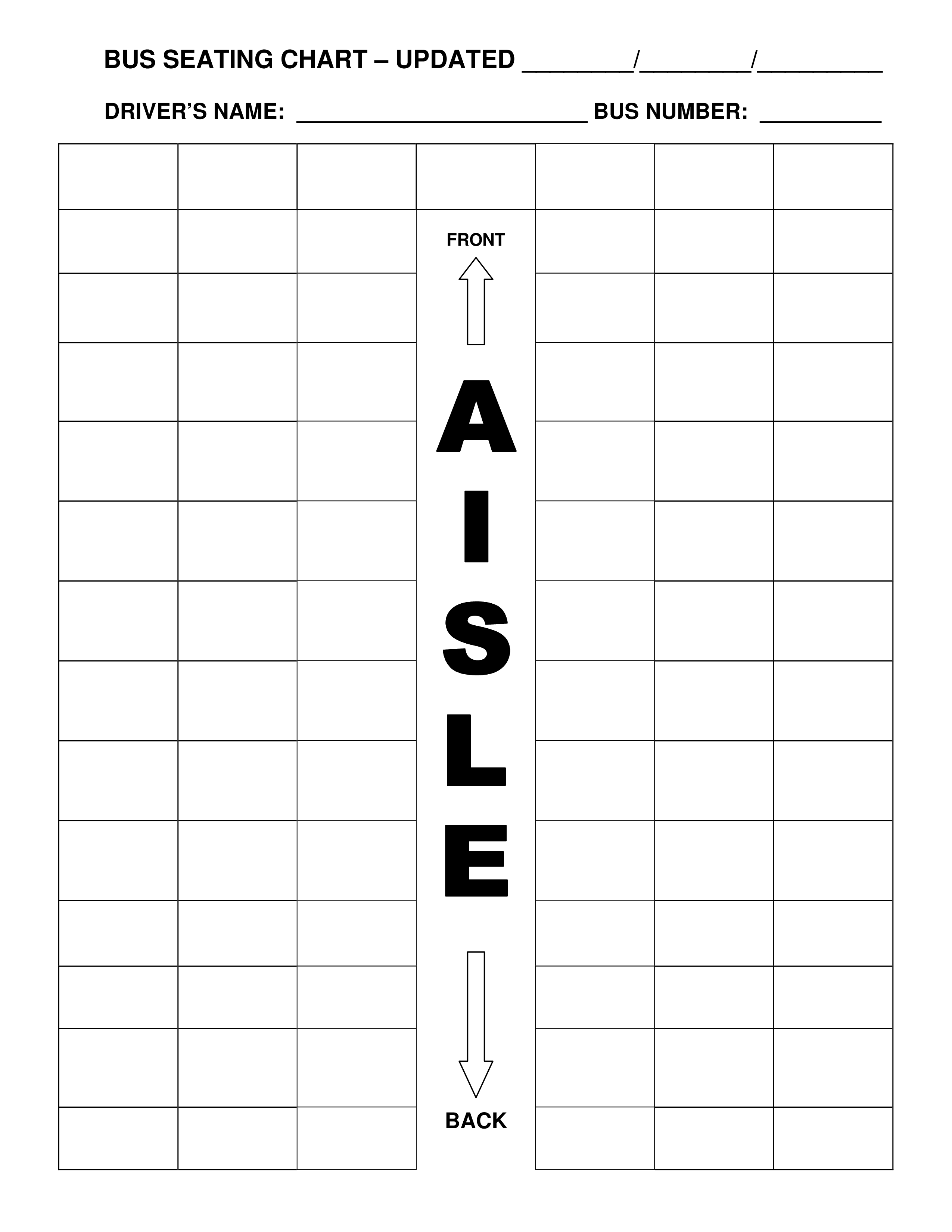 Bus Seating Chart