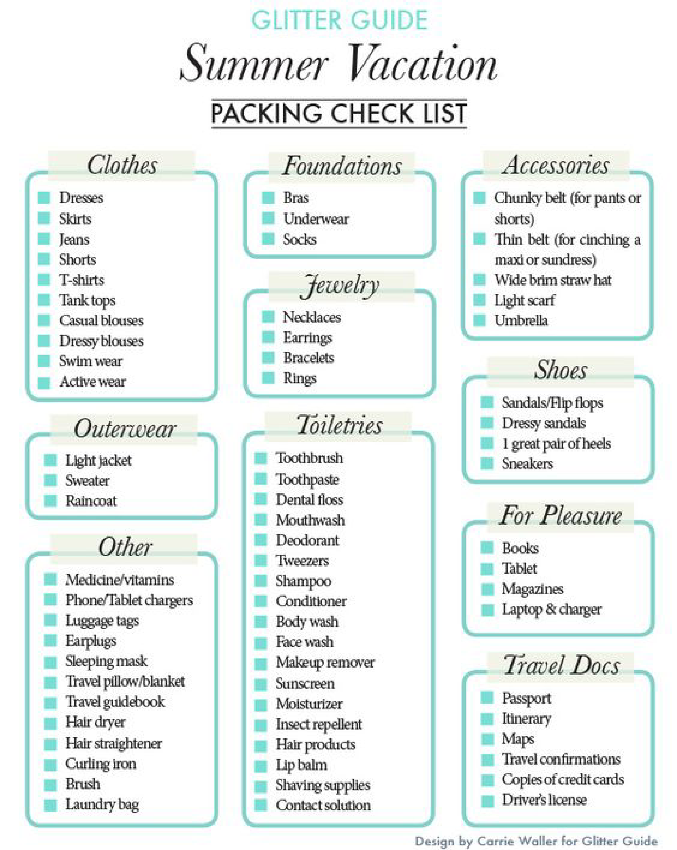 Vacation List Template