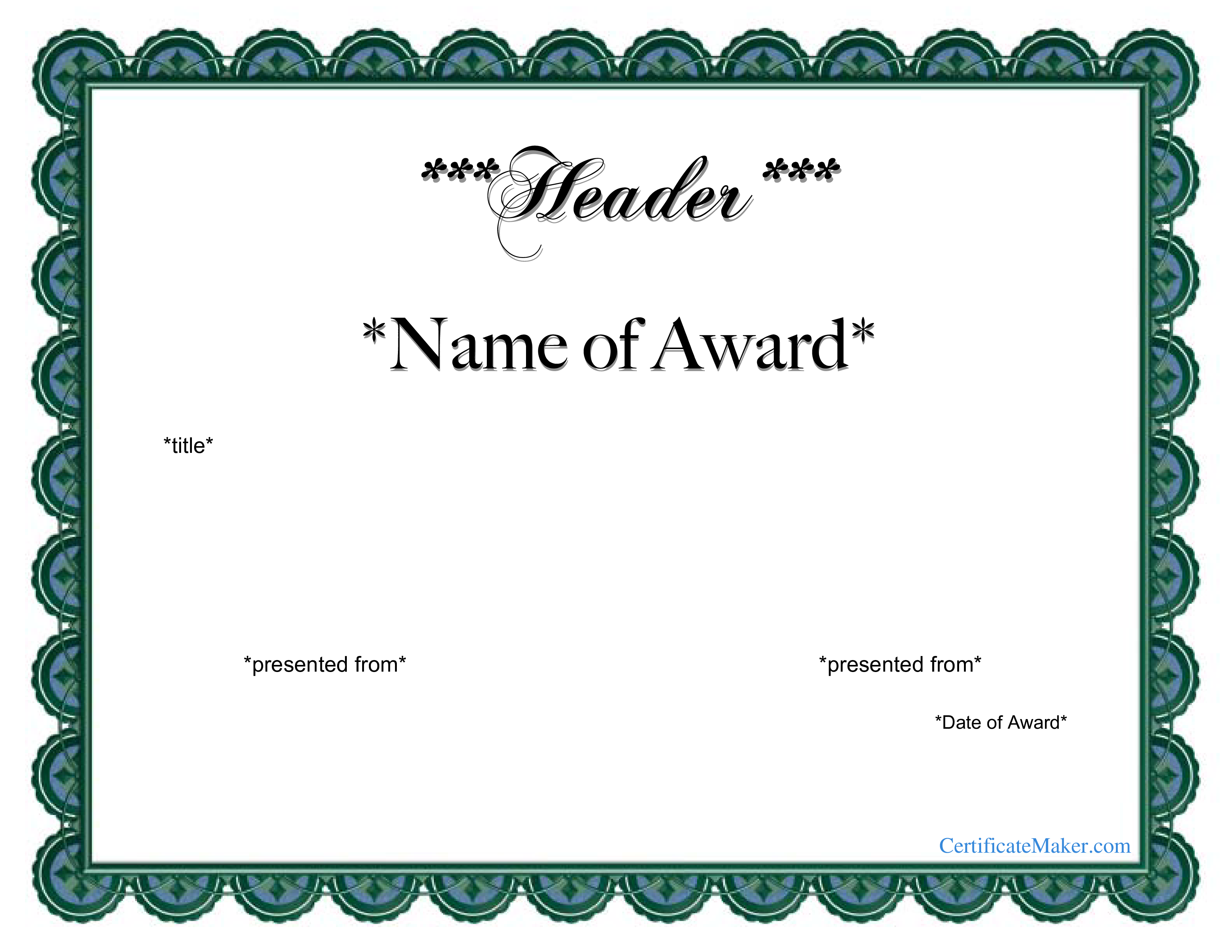 Printable Award Certificate Templates At Allbusinesstemplates