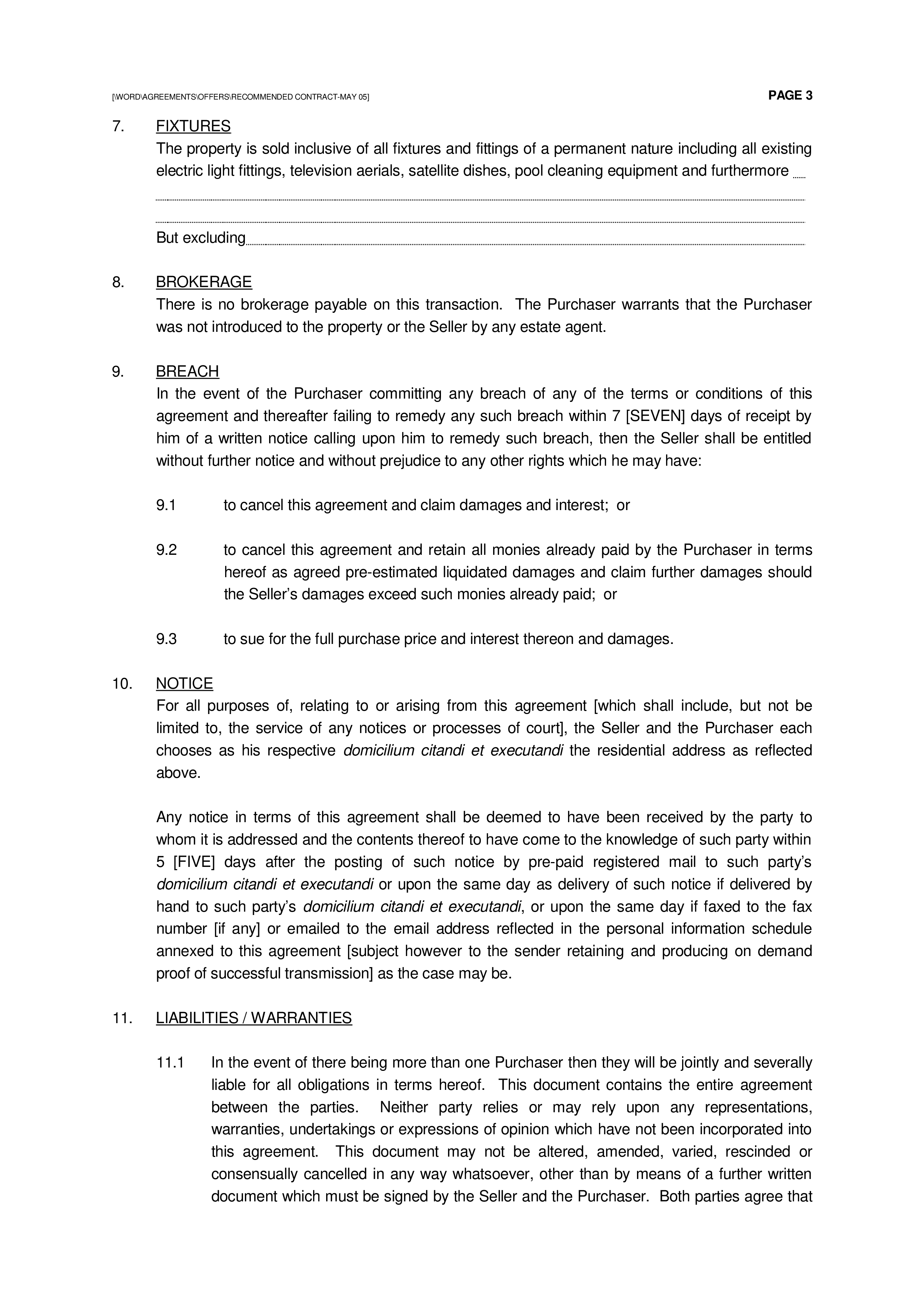 Purchase Offer Letter for Property Templates at