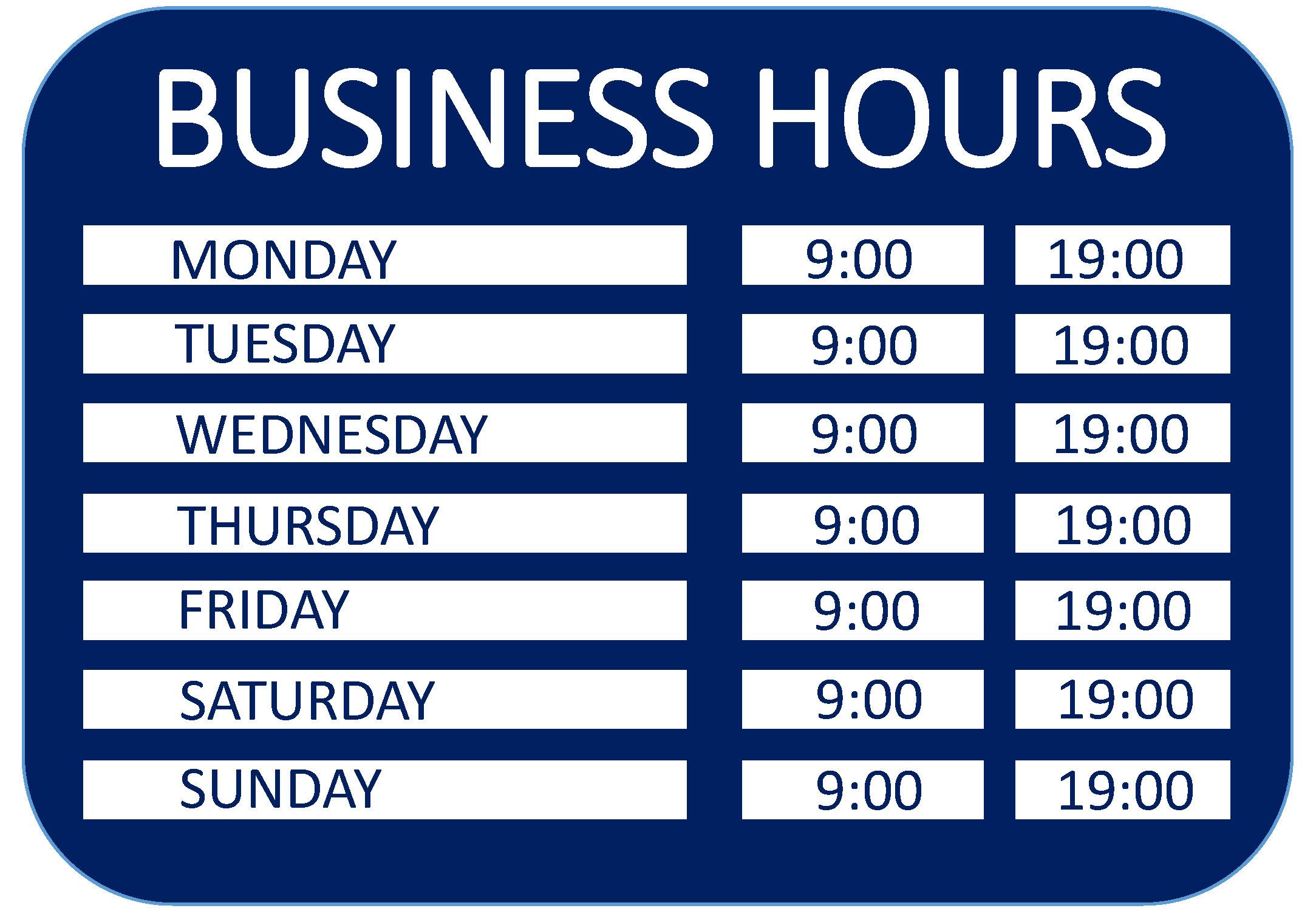 Operating Hours Sign main image