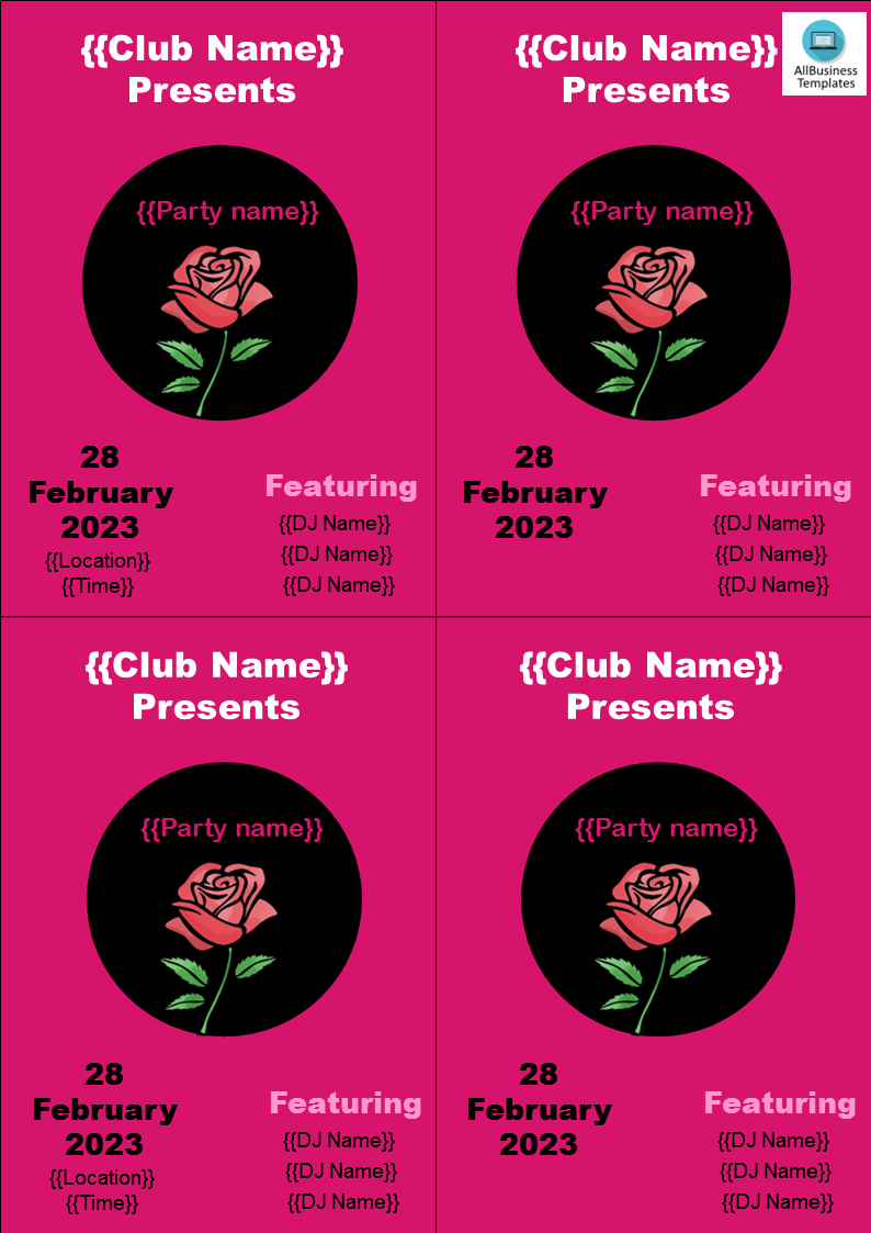 Club Flyer Quarter Page | Templates at allbusinesstemplates.com