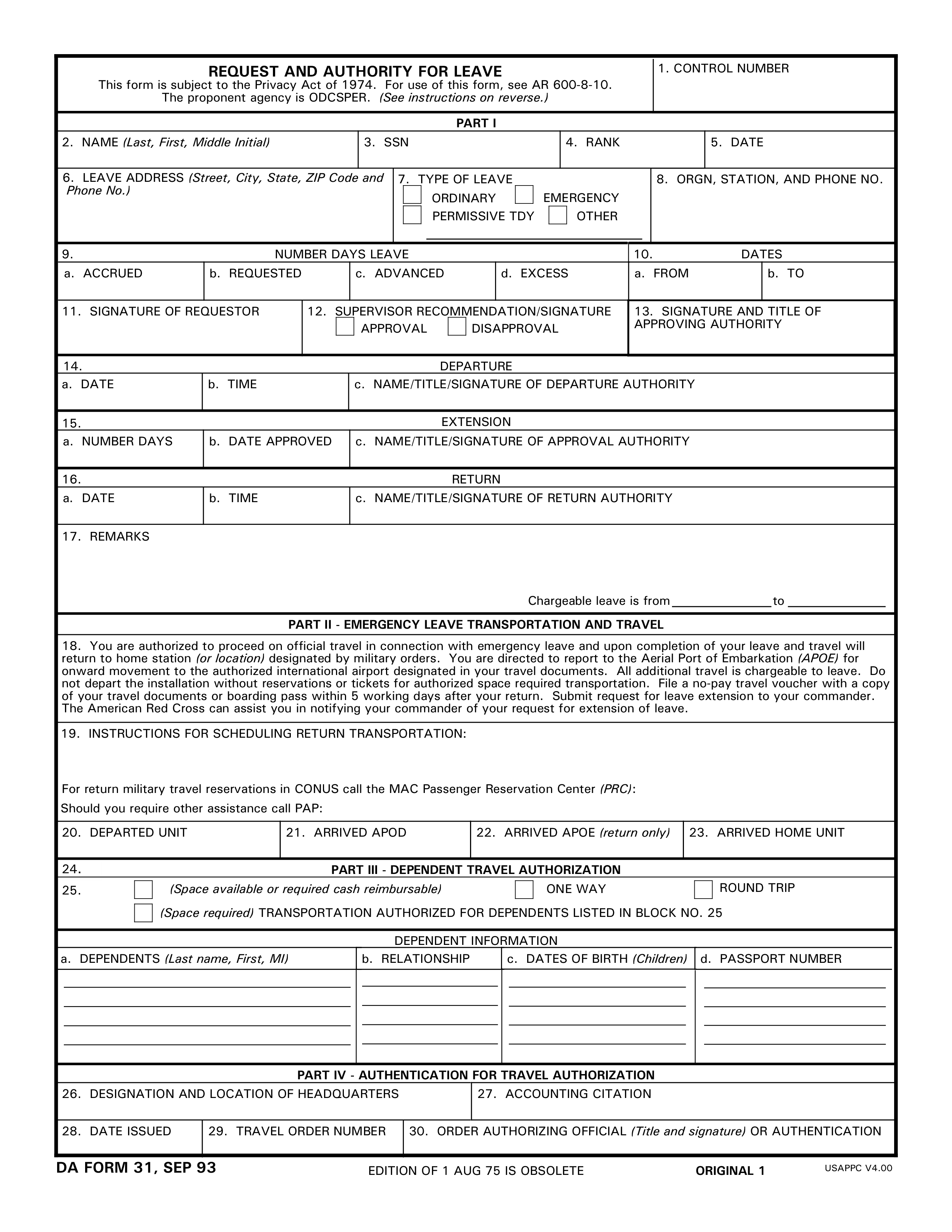 request and authority for leave form template voorbeeld afbeelding 