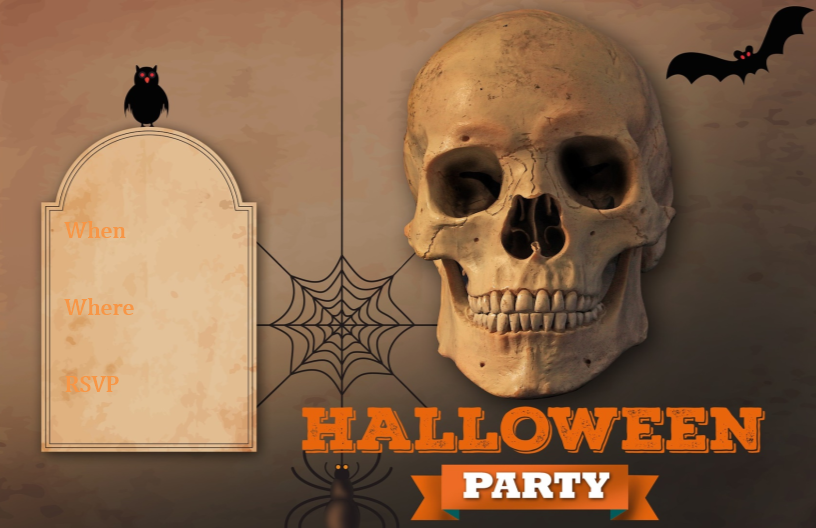 halloween invitation party template voorbeeld afbeelding 
