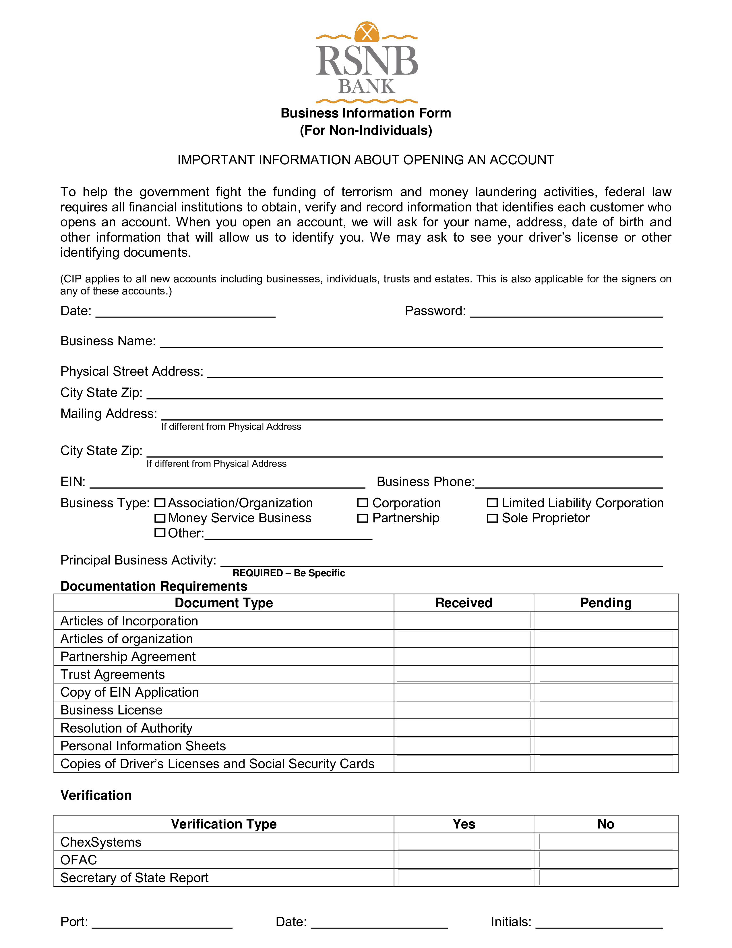 Business Information Form main image