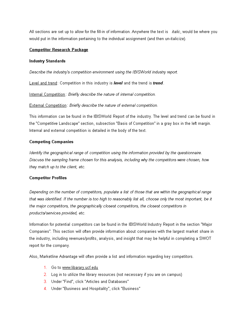 strategic restaurant swot analysis template