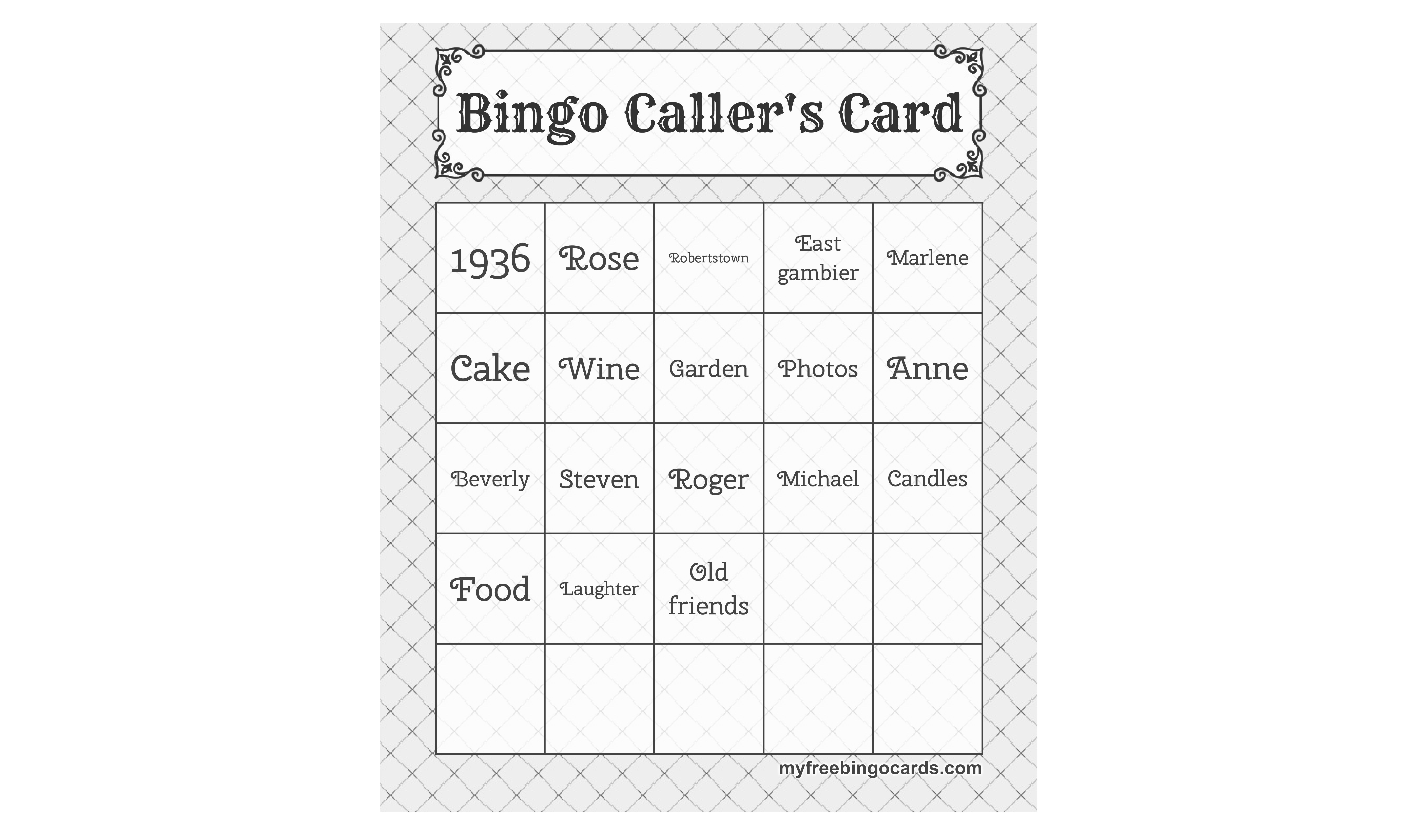 Kostenloses Printable Birthday Bingo Card Pertaining To Blank Bingo Card Template Microsoft Word