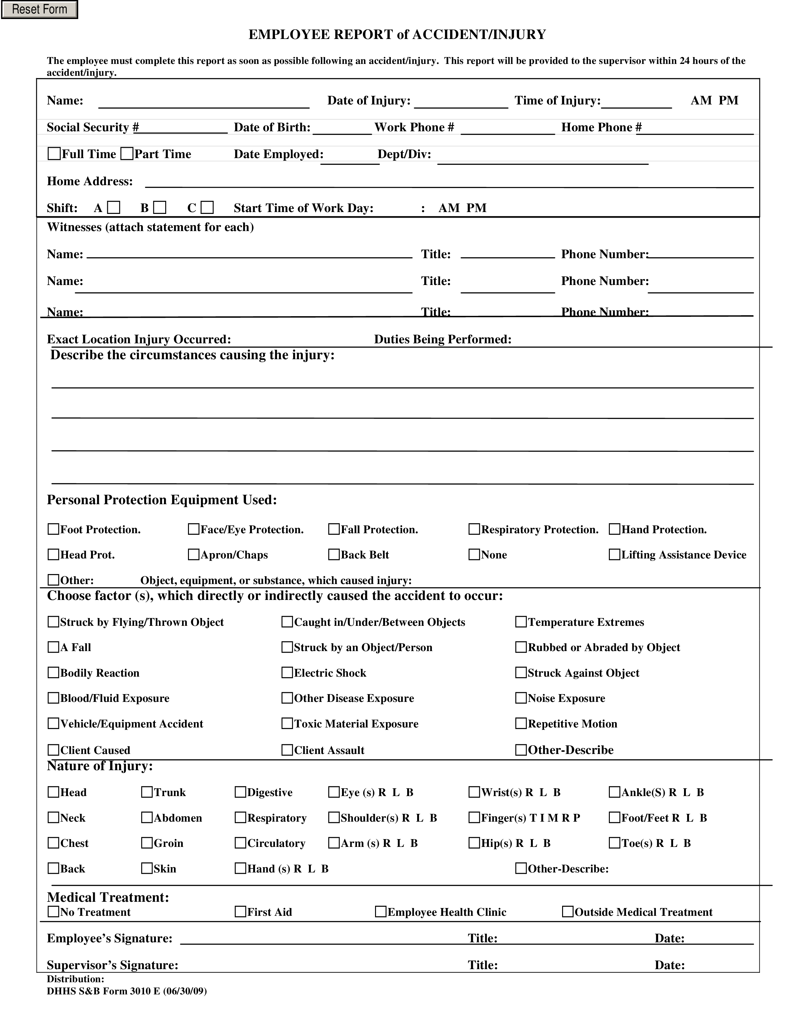 employee accident report Hauptschablonenbild