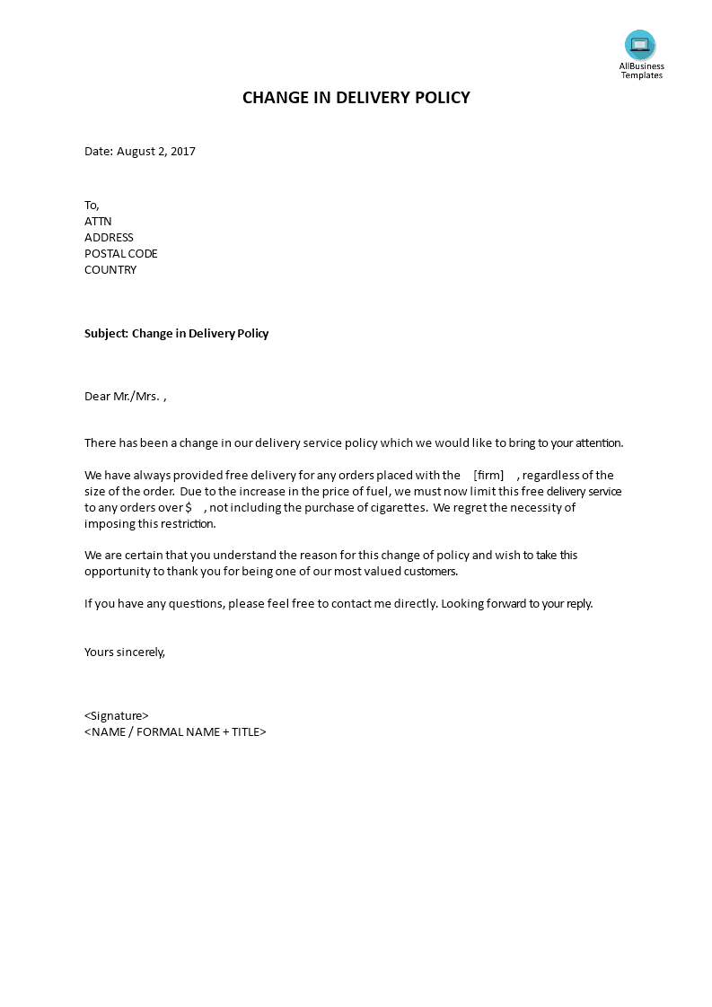 Change Address Letter Template For Your Needs Letter Template 