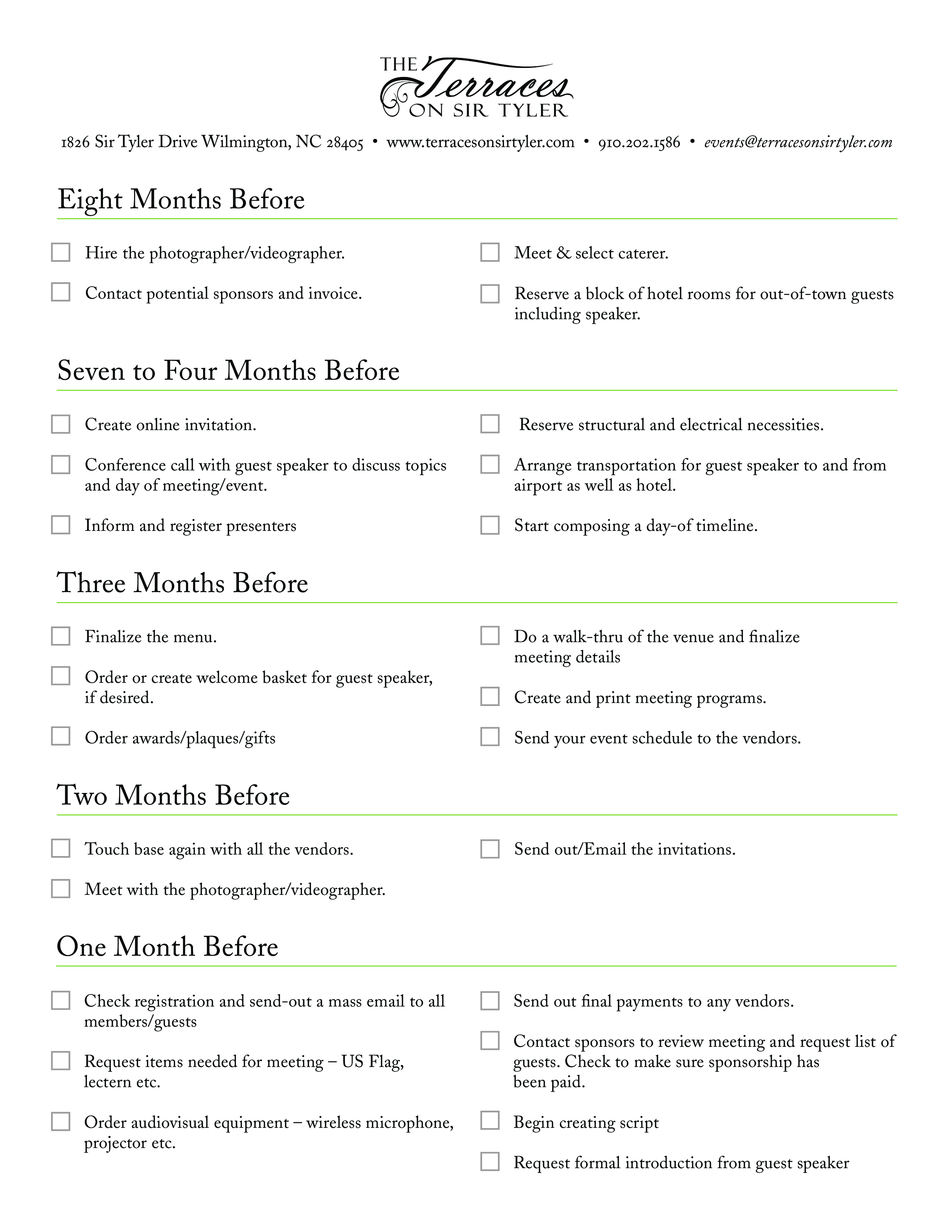 corporate event planning checklist modèles