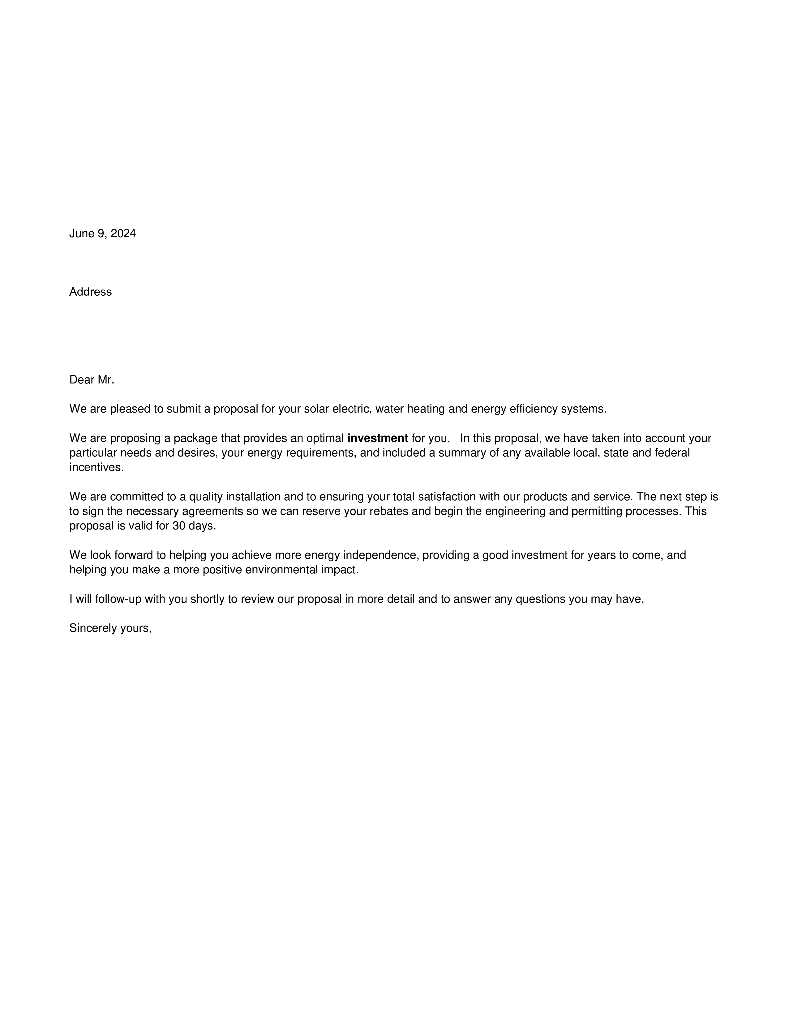 Solar Sales Proposal main image