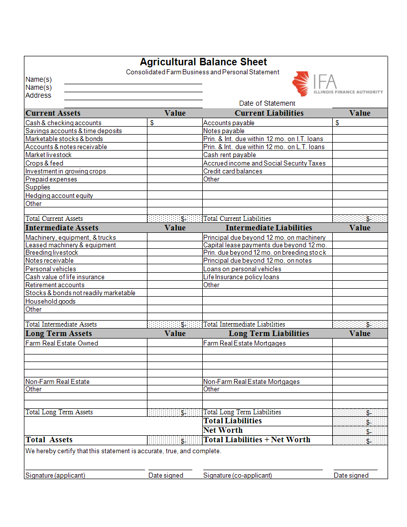 Balance Sheet sheet  Templates at allbusinesstemplates.com For Small Business Balance Sheet Template