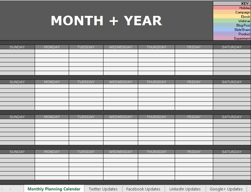 social media content calendar plantilla imagen principal