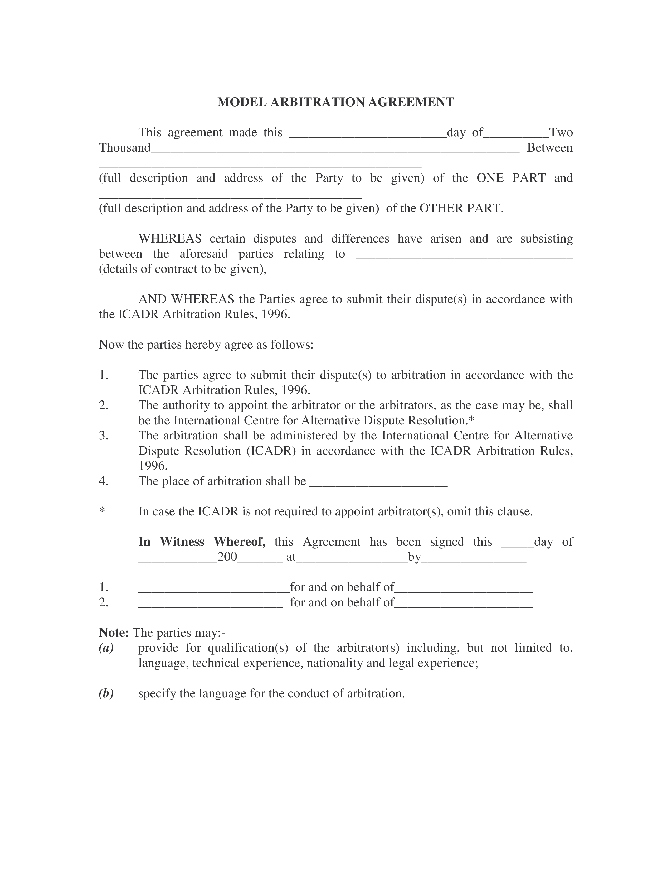 model arbitration agreements plantilla imagen principal