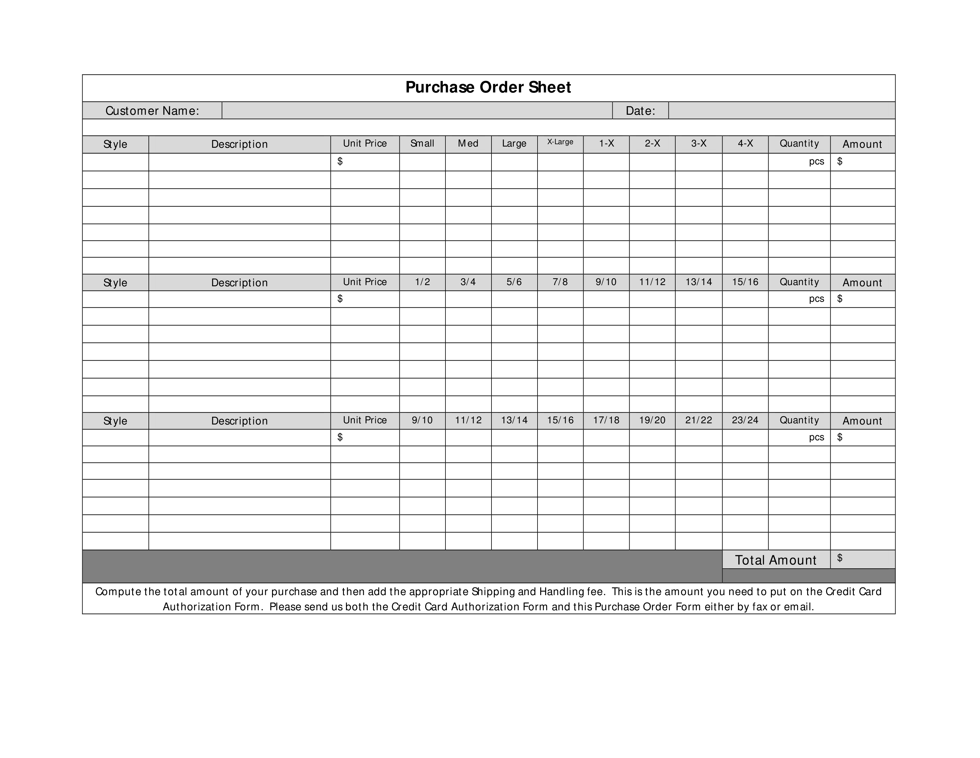 Purchase Order Sheet main image