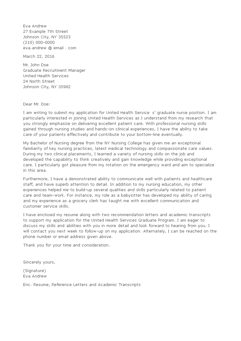 cover letter for nurse assistant entry level