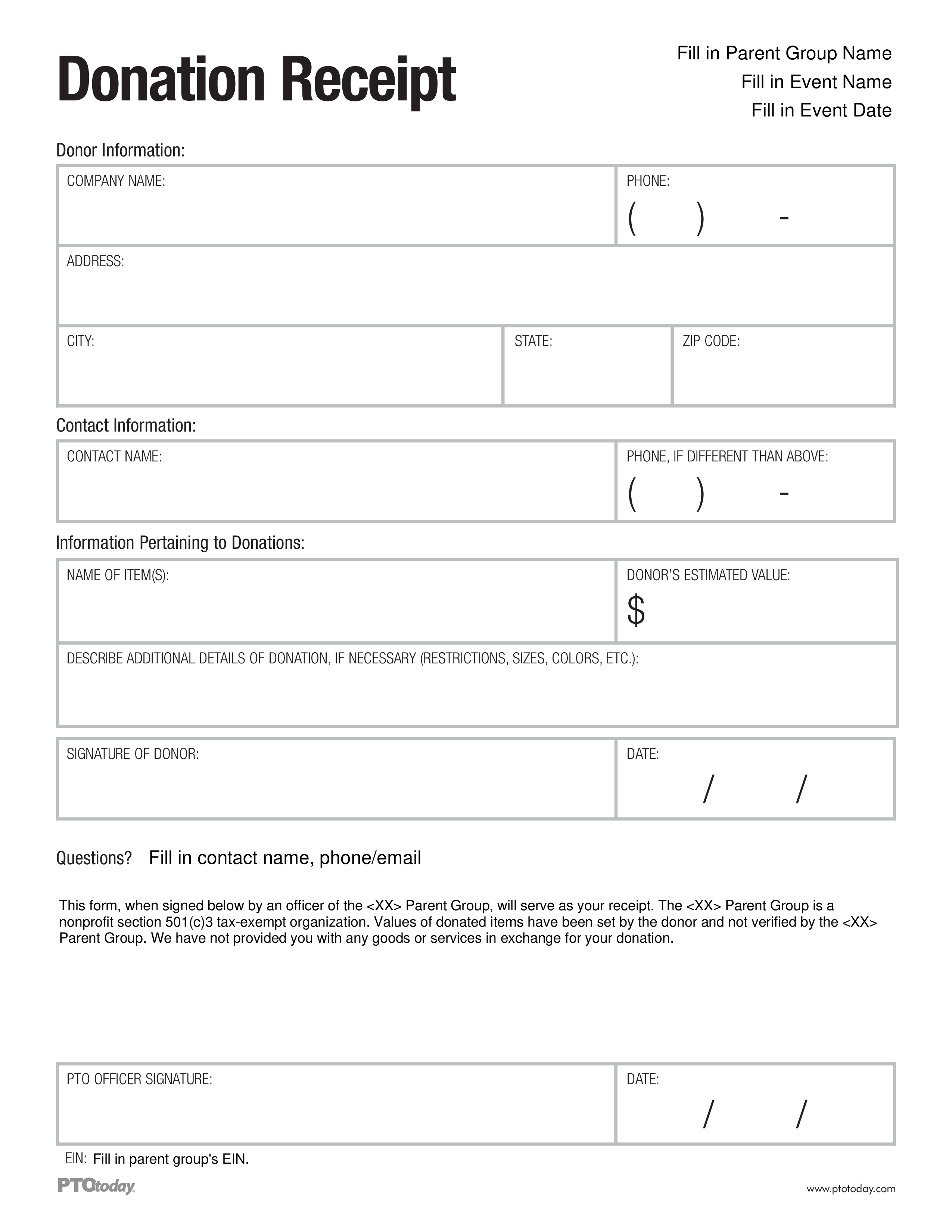 Non Profit Donation Receipt Templates At Allbusinesstemplates