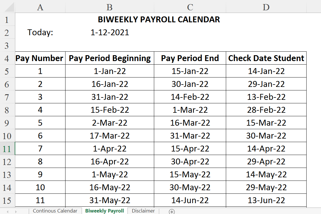 biweekly pay schedule plantilla imagen principal