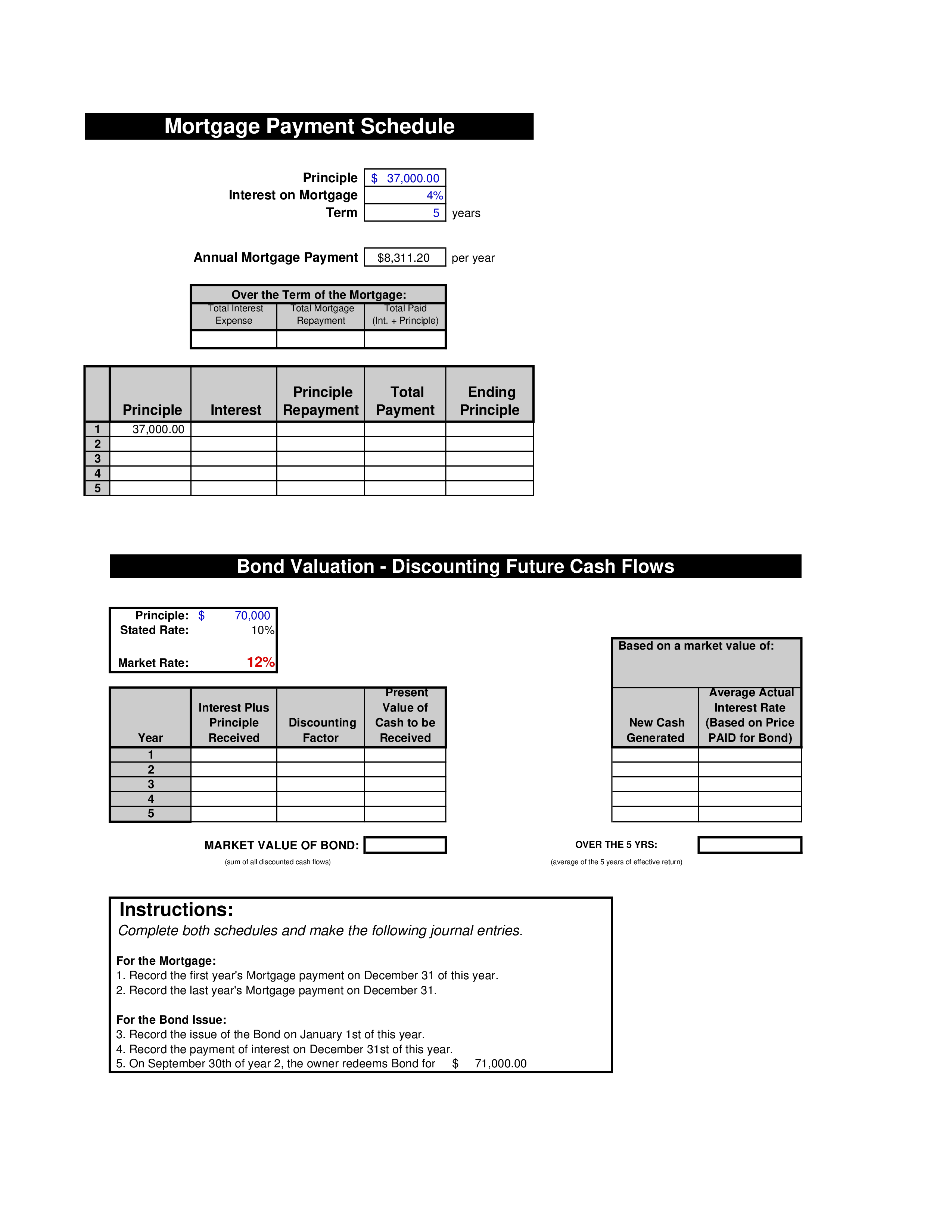 mortgage payment schedule voorbeeld afbeelding 