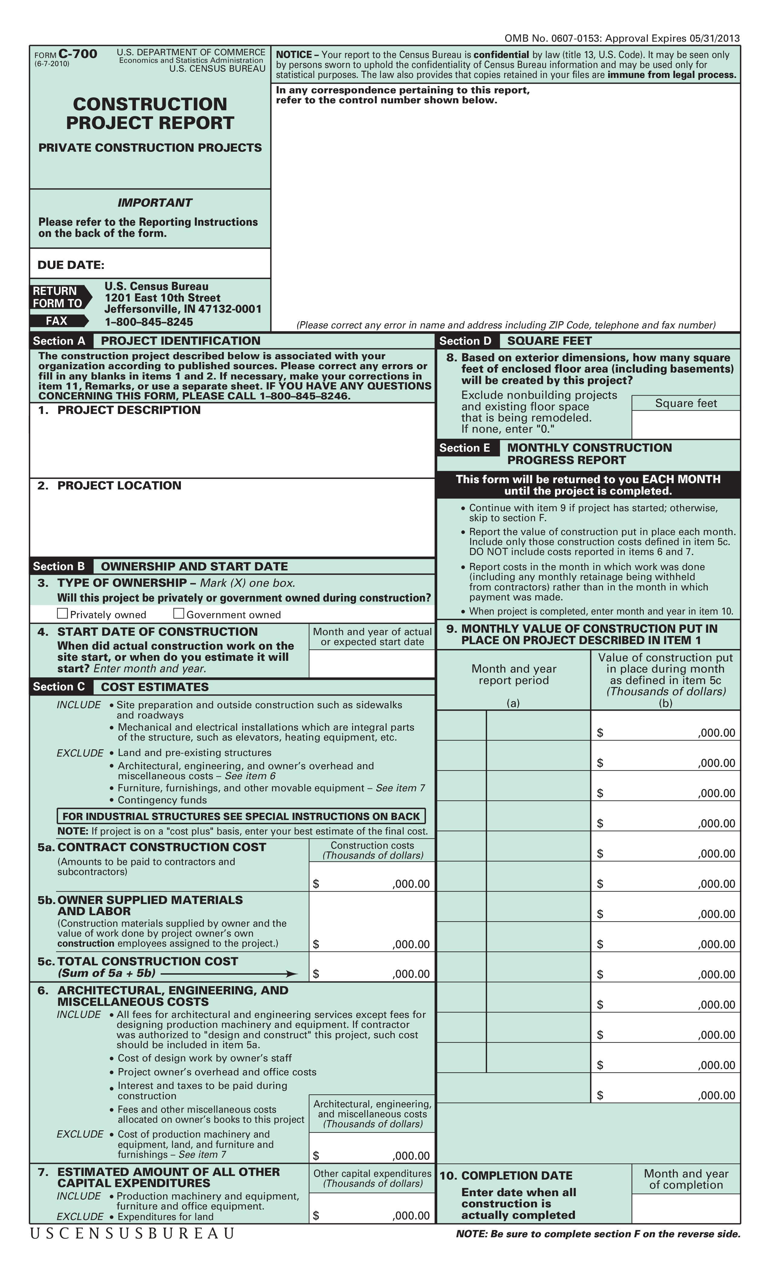 construction project report template