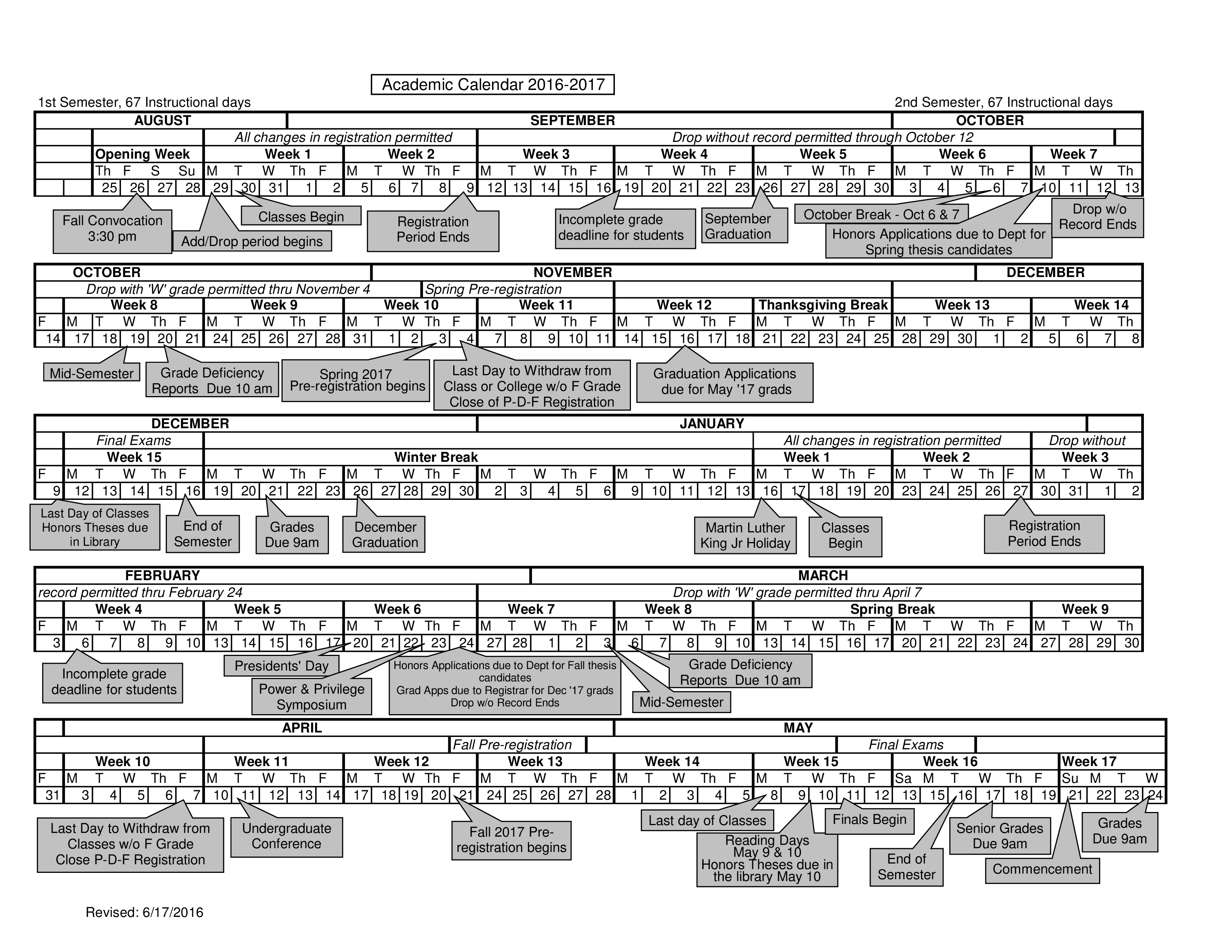 weekly academic calendar Hauptschablonenbild