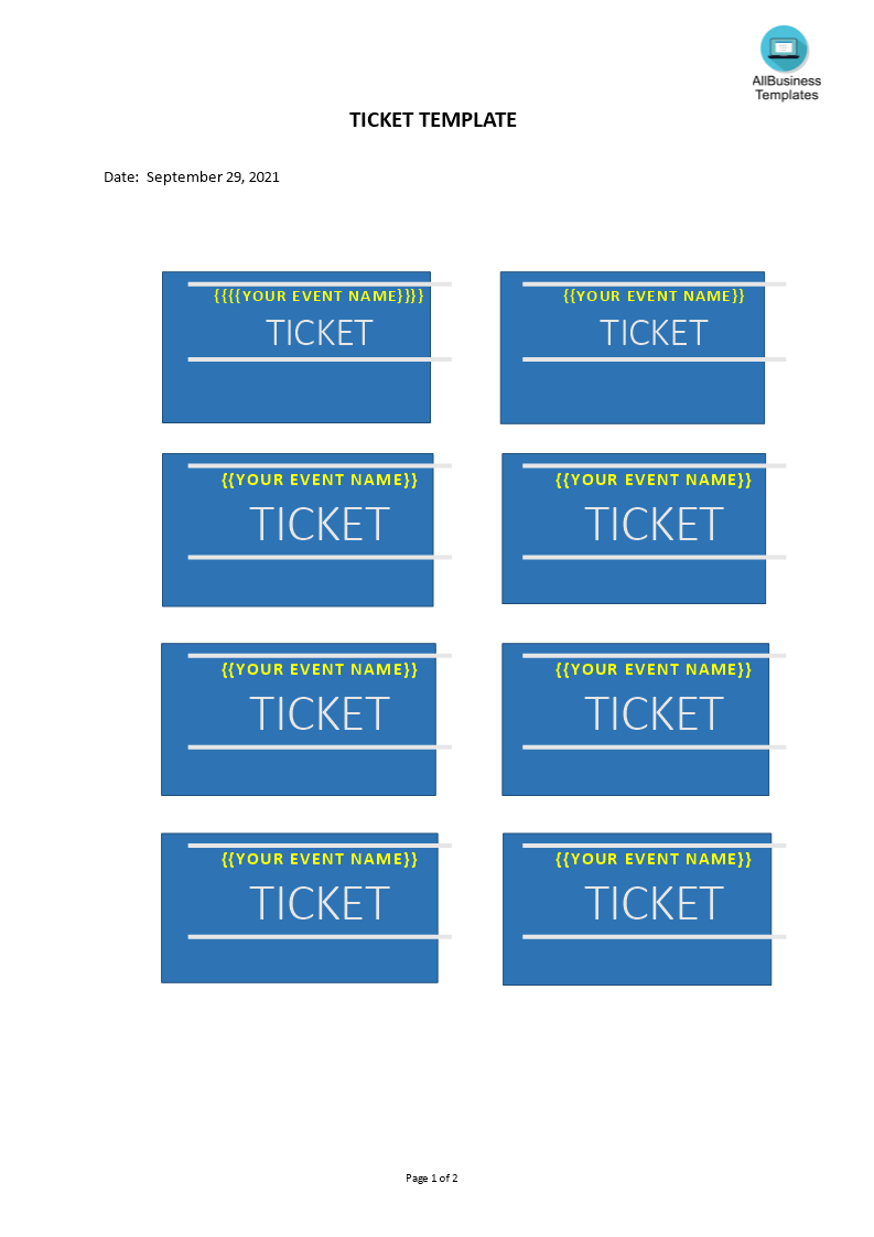 Ticket Template 模板