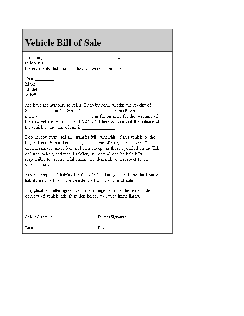 car sales receipt template