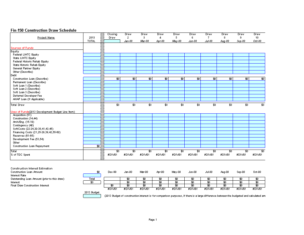 construction draw template