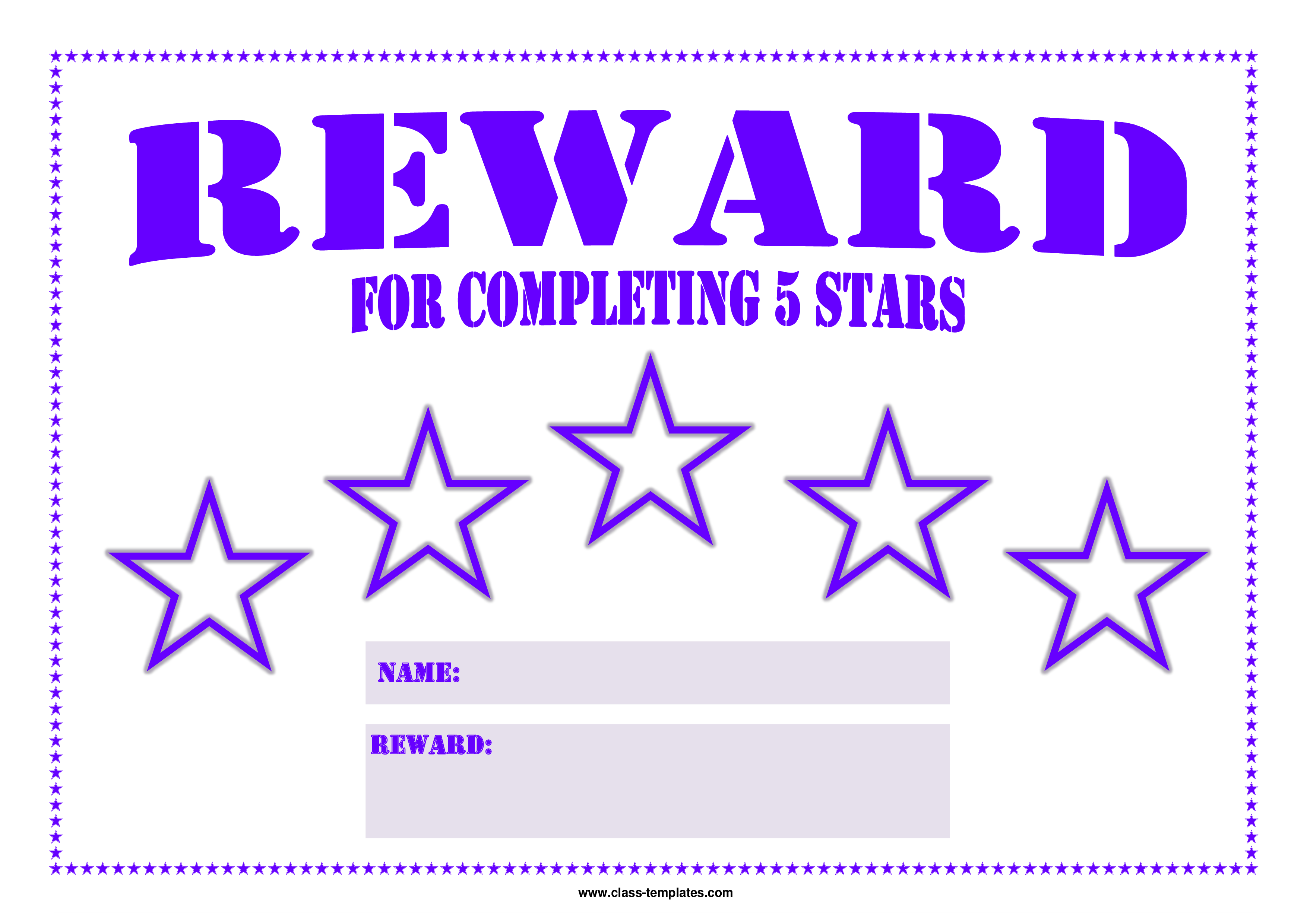 reward chart template modèles