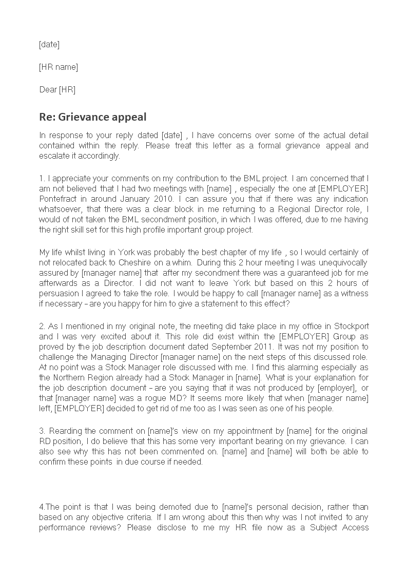 Sample Grievance Response Letter from www.allbusinesstemplates.com