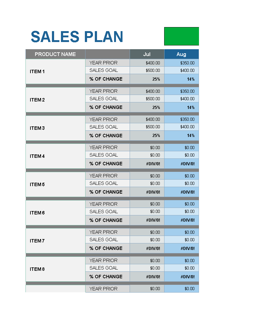 Customer Sales Tracking Excel 模板