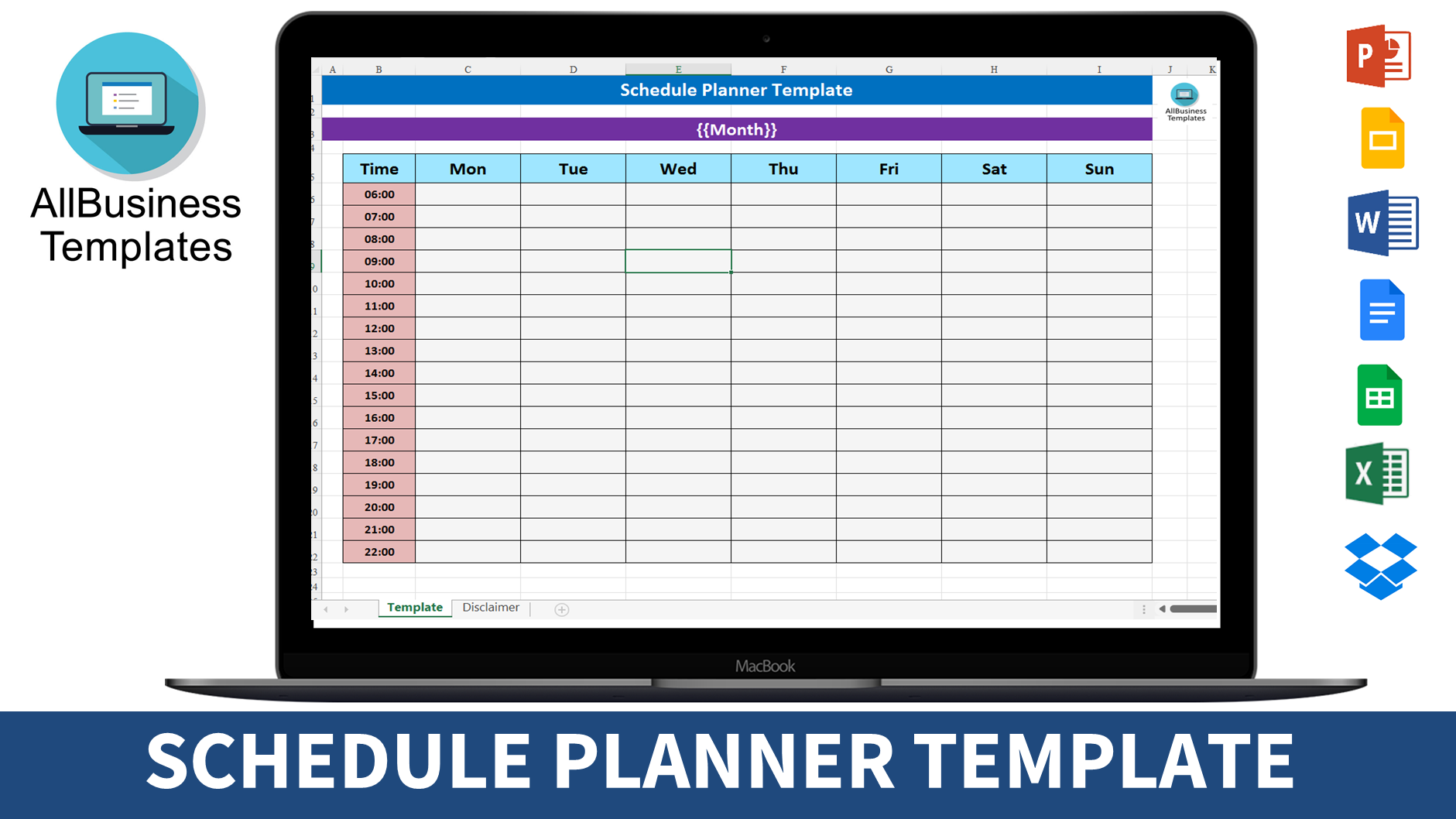 schedule planner template voorbeeld afbeelding 