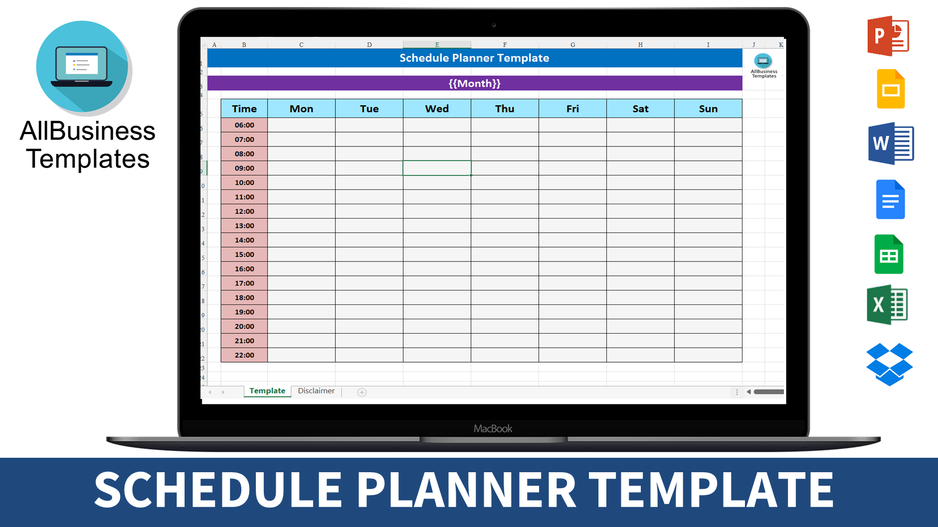 schedule planner template template