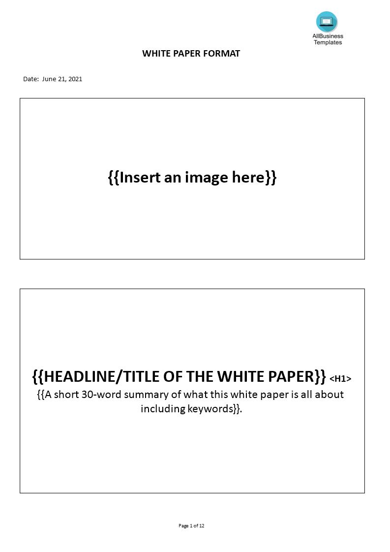 White Paper Format main image
