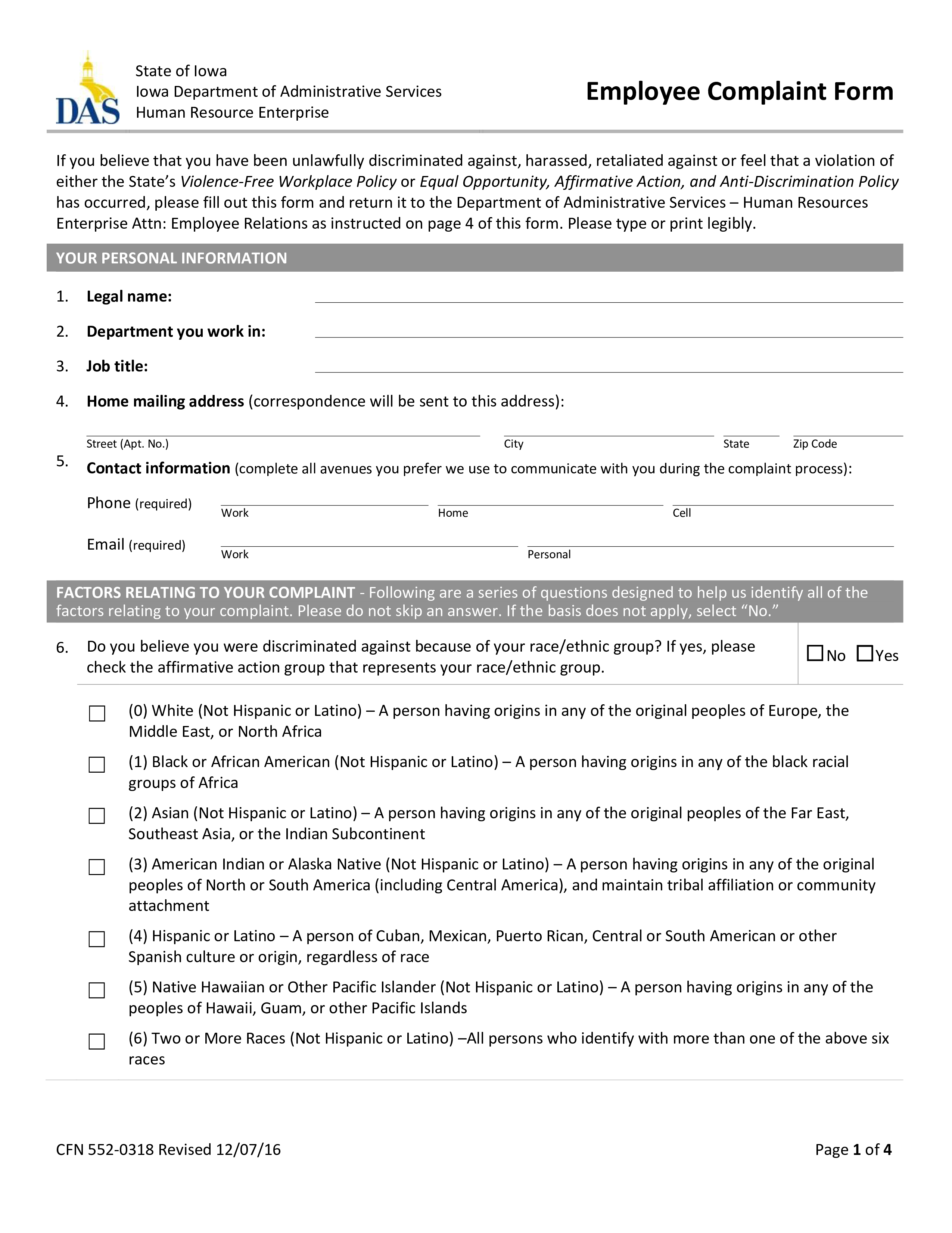 Employee Complaint Investigation Templates At Allbusinesstemplates
