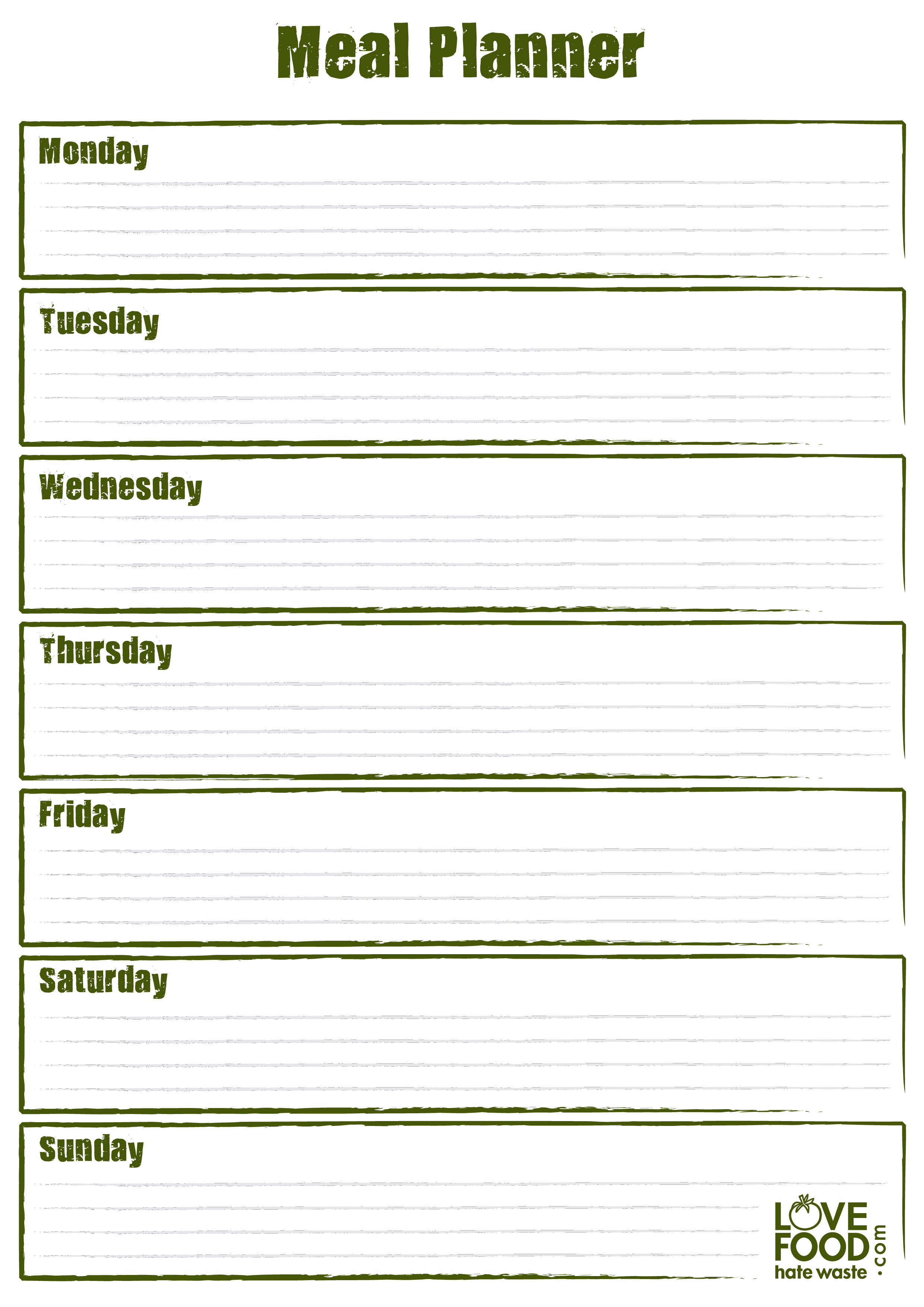  Blank Meal Plan Allbusinesstemplates