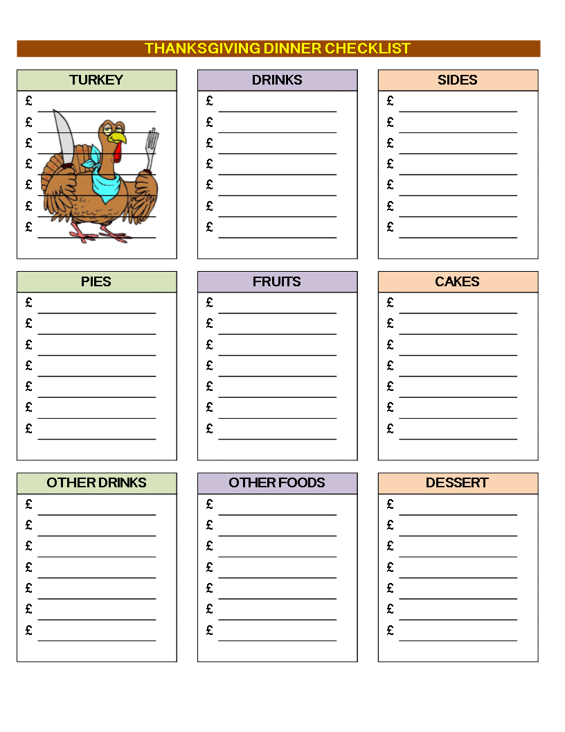 thanksgiving dinner checklist plantilla imagen principal