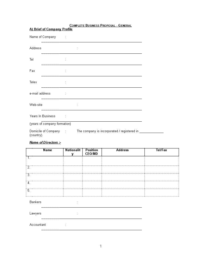 general business proposal word template