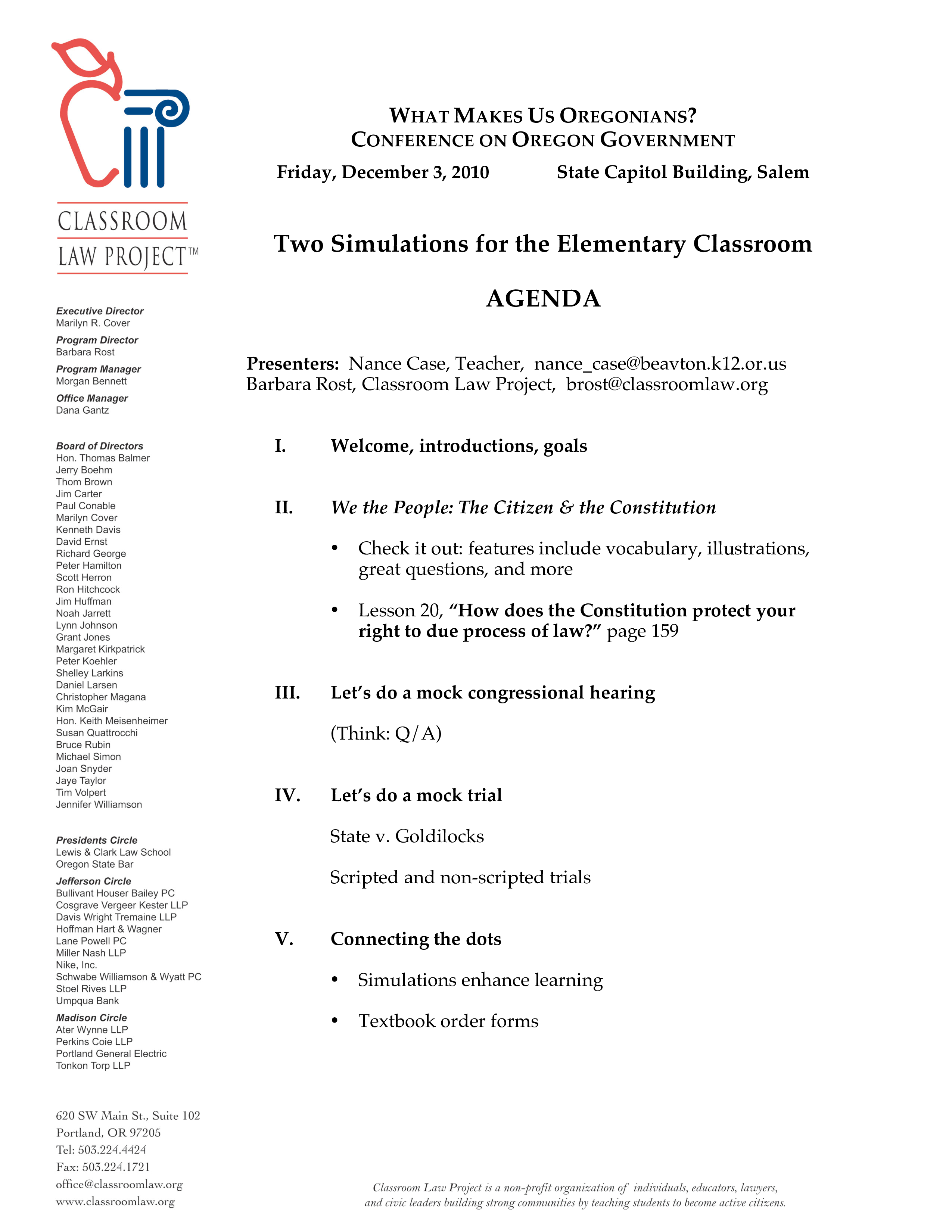 sample classroom agenda template