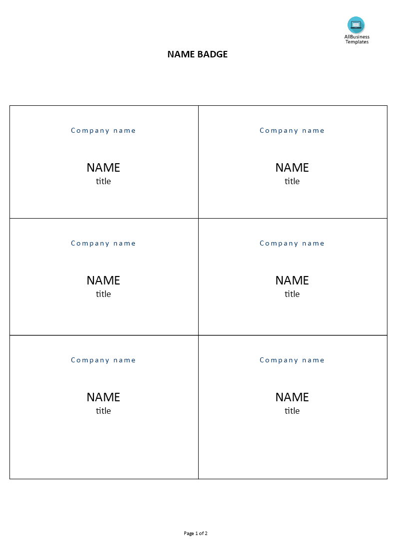 name badge template