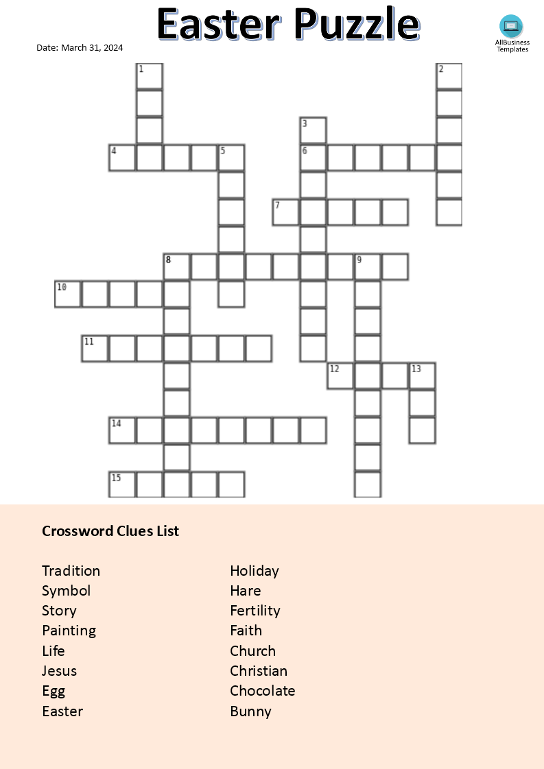 Easter Crossword main image