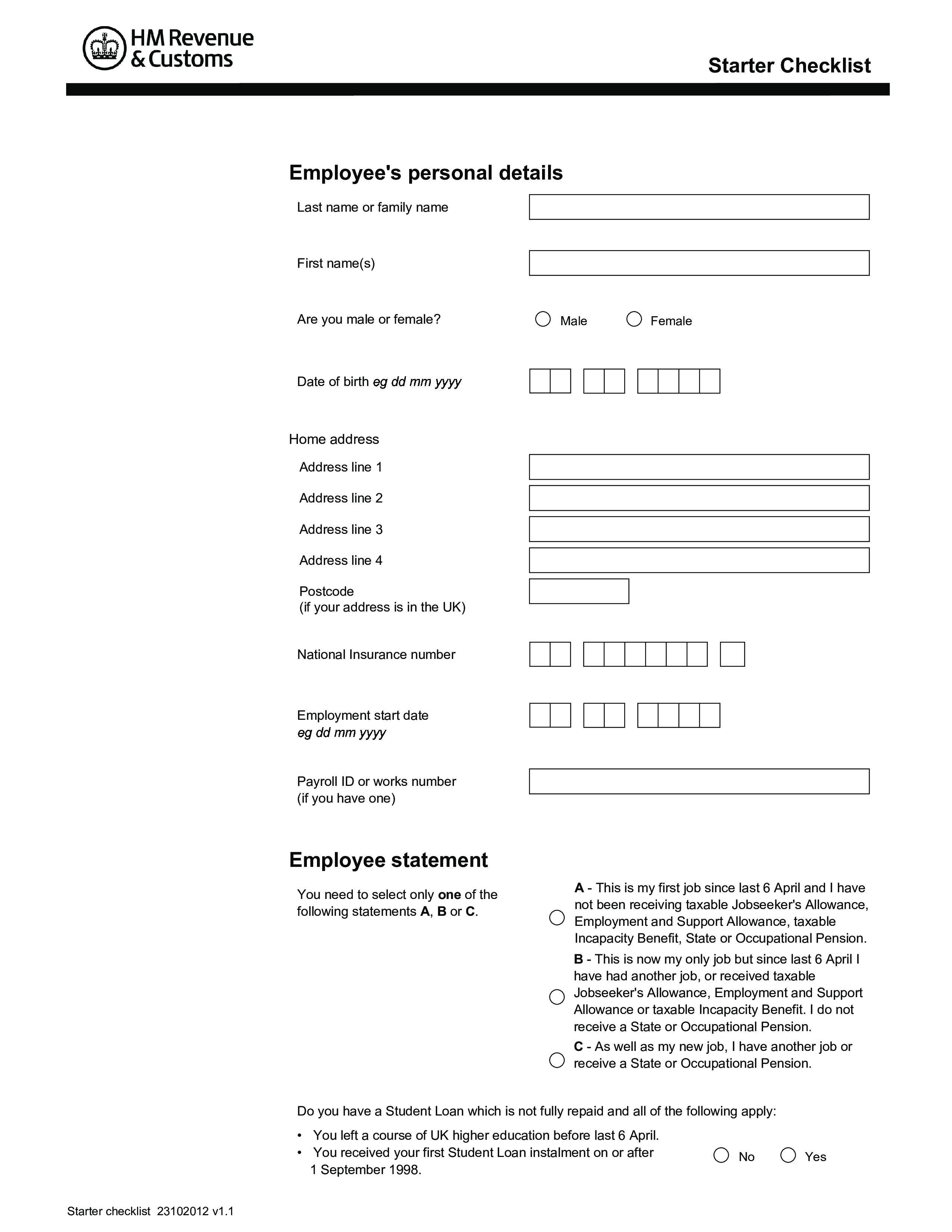 new employee starter checklist sample plantilla imagen principal