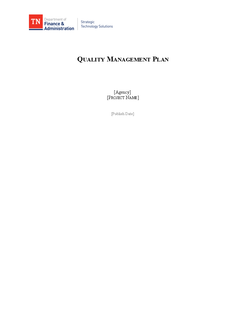 Software Quality Management Plan 模板