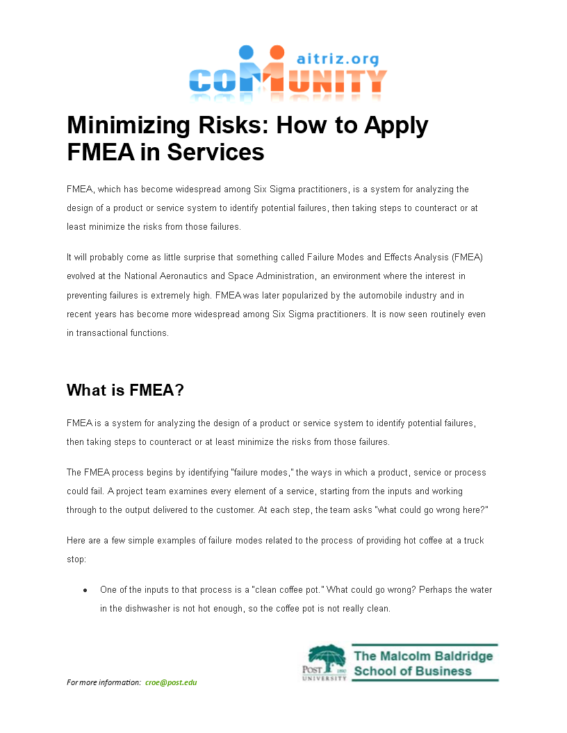 FMEA Six Sigma main image