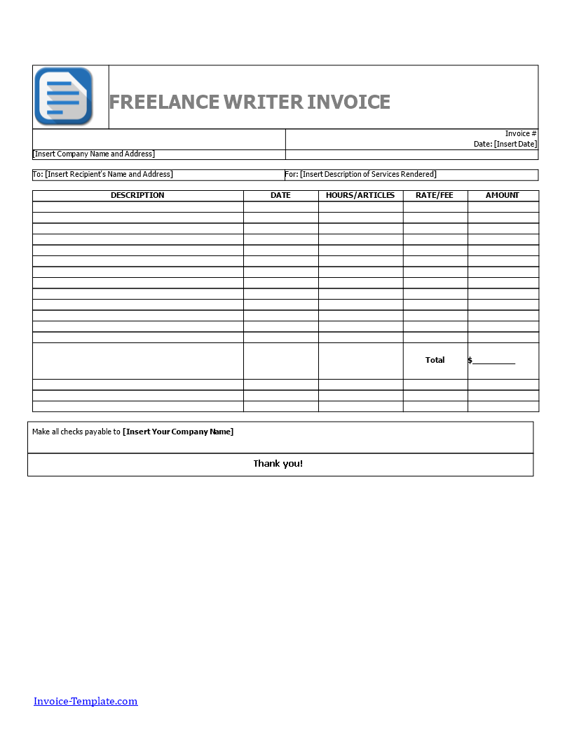 freelance work receipt plantilla imagen principal