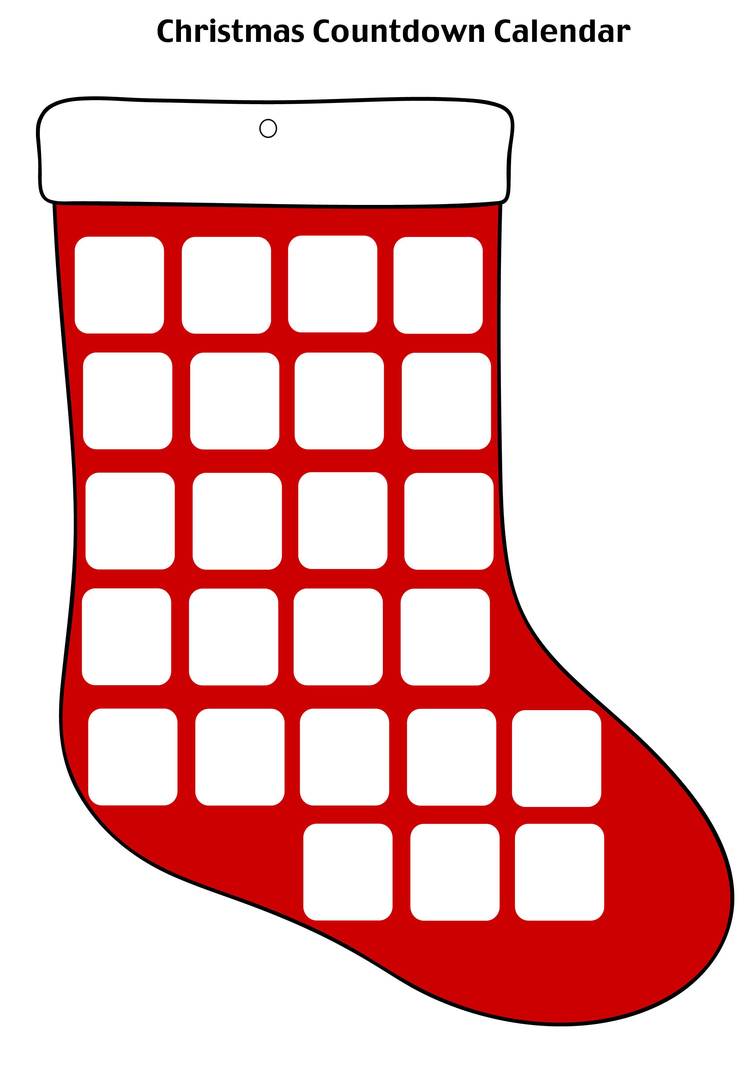 christmas countdown calendar template